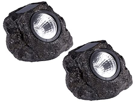 HEMOTON 2St Solarlampe für den Außenbereich Solarleuchte im Freien Rasenstatuen Sonnenlicht Solarleuchten im Freien Landschaftslicht Solarlampe aus Simulationsstein draussen schmücken