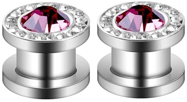 ANAZOZ Ohr Tunnel 3mm-10mm, Edelstahl Ohr Expander Plug 2 Stück Ohr Piercing Damen, Ohr-Stretching Ohrringe Silber
