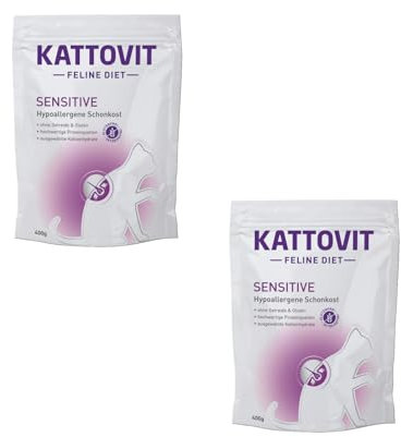 Kattovit Sensitive | Doppelpack | 2 x 400 g | Diät-Alleinfuttermittel für Katzen | Kann zur Minderung von Ausgangserzeugnis- und Nährstoffintoleranzerscheinungen beitragen