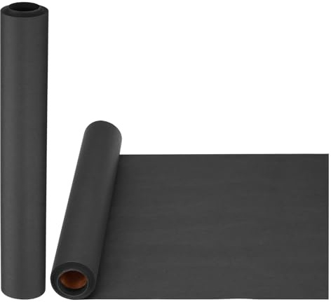 PATIKIL Wrapping Paper, 2 Pack 12x400(33') Bulletin Board Paper Roll Kraft Paper Roll Construction 80GSM for Shipping Packing Gift Wrapping Craft Flower Bouquet Christmas, Black