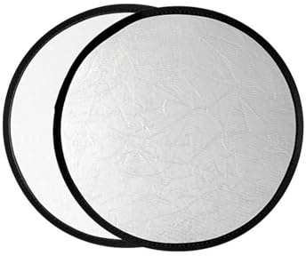 WJIAYAO Reflecteur Lumiere Photo Réflecteur Rond de lumière Multi-disques 2 en 1, avec Sac, Portable, Pliable, Argent, Or, Blanc, for Studio de Photographie(30cm White Silver-01)