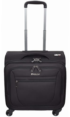 A1 FASHION GOODS Pilotenkoffer mit 4 Rädern, mehrere Fächer, Kabinengröße, Business-Reisetrolley, Drachen, schwarz, Schwarz , Carry-on 18, Weicher Pilotenkoffer in Kabinengröße