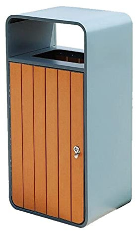 Contenedor de basura para cocina Bote de basura grande de acero inoxidable, Contenedor de basura para exteriores/interiores, Bote de basura/basura rectangular, Uso en lugares públicos Bolsa de basura