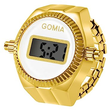 OIDEA Orologio Uomo da Dito: Orologio Digitale Quarzo Elastico Anello Calendario Contaminuti Timer - Regalo Uomo Donna Natale Oro Bianco