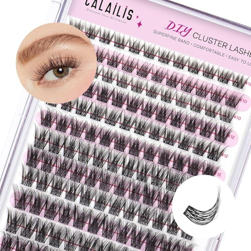 Cils unique CALAILIS 144 bâtons DIY Cluster cils D - roll Personal Lash Extension cils Roll cils bussel cils à la maison (hd17-1,10-16mix)