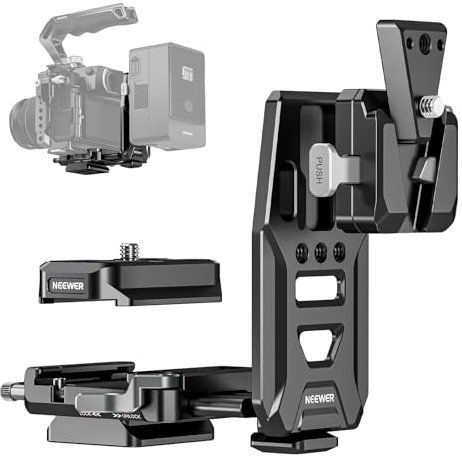 NEEWER Plaque Batterie V Mount avec Rails NATO, Plaque de Base Type Arca pour RS4 Pro RS3 Pro Stabilisateur, Caméra DSLR Modulaire Vidéo Rig Compatible avec SmallRig Cage Caméra V Lock, PS016