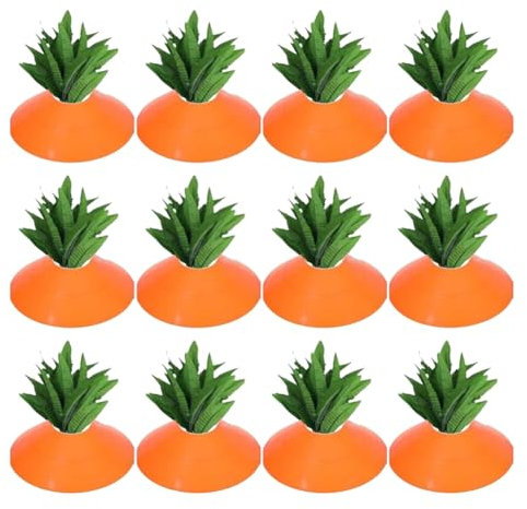 PpAaJK 12 Pièces de Pâques Carotte Piquet de Jardin Carotte Décorative Extérieure en Plastique Panneau Rustique pour Pâques Maison Pelouse Patio Ornements