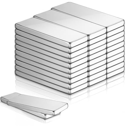Yegookay 30 stycken 20 x 10 x 2 mm neodym, små magneter, starkt magnetiskt för gör-det-själv kylskåp, whiteboard, anslagstavla, magnettavlor, lärarbehov, stressminskning, kreativ design, effektiv