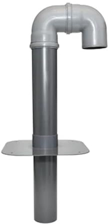 Pasacables para techo plano HS 2 S con arco desmontable, cuello de cisne, paso de techo, tubo de conexión inferior, cable, solar, corriente, antena (DN 50 - PVC-U)