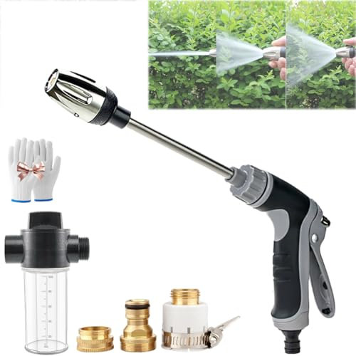 Waterblitz idropulitrice, ugello ad alta pressione Waterblitz, Turbowasher per tubo da giardino, pulitore ad alta pressione con giunti in metallo, rotazione a 360° per tre modalità di spruzzo (1PC-B)