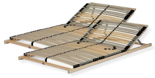 Sleepneo Lattenrost 180x200 cm - Kopfteil verstellbar 42 Latten 7-Zonen Traglast ca. 150 Kg Birken und Buchenschichtholz Selbstmontage Made in Germany