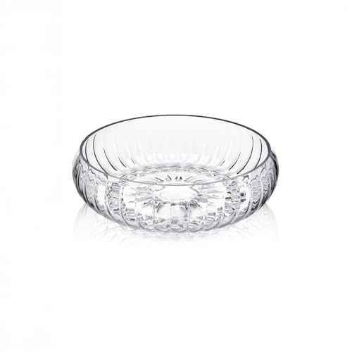 Kitchen Life Handgemachte große Glasschüssel 24 cm – Geblasenes Streifen-Design – Spülmaschinengeeignet, BPA-frei – Ideal zum Servieren von Salaten, Obst & Snacks