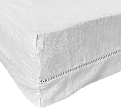 LARA MORADA - Coprimaterasso singolo, con zip, 100% Cotone, 90X200+25 CM, coprimaterasso singolo con cerniera, antiacaro e ipoallergenico, facile pulizia (Singolo, Con Zip)