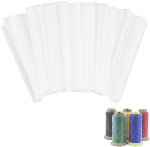 GORGECRAFT 100 pz 9cm Filo da Cucito Rete Cosmetica Pennello Reti Protettive Maglia Rocchetto Salva Rocchetto Abbracci per Diverse Dimensioni di Cucito Quilting Avvolgimento Macchine da Ricamo Bianco