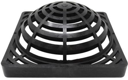 9 Outdoor Square Dome Atrium Grate Drain Cover 0903SDG / 09147G (1, Black)