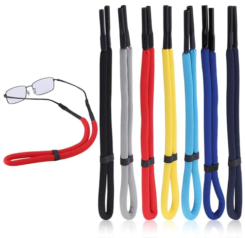 FESDMOH 7 Piezas Correa Flotante para Anteojos, Cordon Gafas Hombre, Cordon Gafas, Cuerda para Gafas, Ajustables, para Deportes Acuáticos, Navegación, Surf, Hombres y Mujeres