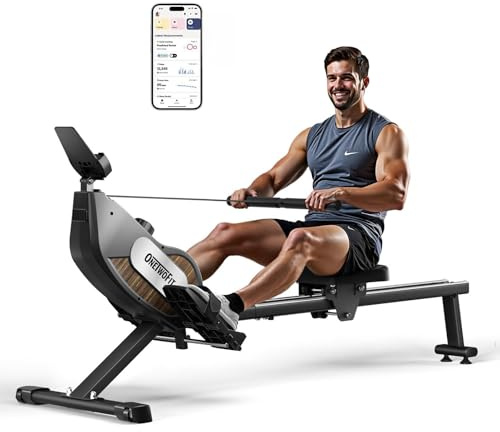 ONETWOFIT Rudergerät Für Zuhause Klappbar, Stepper Für Zuhause, 16 Stufen des Stillen Widerstands Fitnessgeräte