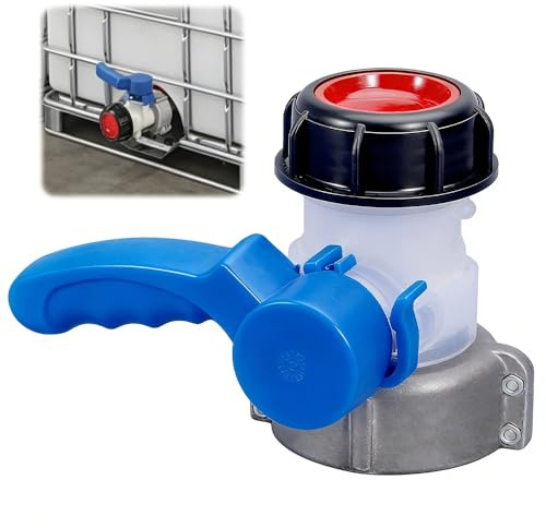 Robinet Cuve 1000L Adaptateur Cuve 1000L DN50 (75mm), Adaptateur IBC, Vanne de Vidange de Cuve en Alliage d'Aluminium, Connecteur Cuve IBC Papillon pour Robinet de Vidange, Citerne de Pluie