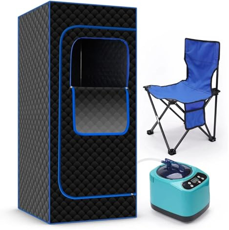 Bärbar bastu - Hemma Bastu Hem SPA for avkoppling, 3 liter 1100 watt ångbåt Large Space Box Fjärrkontroll Pilates(70x34 x34)