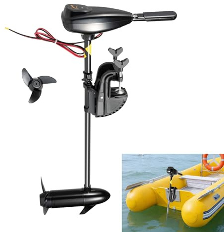 Bootsmotor Elektro 12v, Elektro Außenborder 80lbs, Aussenborder Elektromotor 5 Vorwärts + 3 Rückwärts, Elektromotor Boot Für 6-8 Personen, 10 Einstellbarer Winkel
