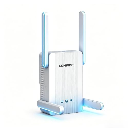 COMFAST Ripetitore WiFi 2700Mbps WiFi6 Amplificatore Segnale WiFi Doppia Banda con 4 Antenne, 1 Porta Ethernet Gigabit, WPS, MU-MIMO & OFDMA, Modalità Ripetitore/Router/AP, WPA3, Indicatore Segnale
