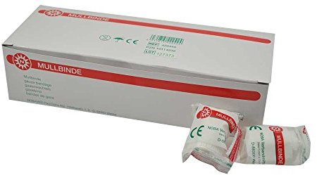 20x Noba MULLBINDE in Folie, Fixierbinde Binde Verband, 4 cm x 4 m
