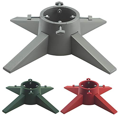 Modern Christmas Tree Stand/Base-Halter mit Reservoir ? Neueste modernes Design mit 4 Way abnehmbaren Beinen - silber