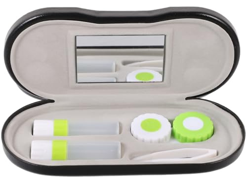 ROSENICE Estuche Elegante para Gafas Y Lentes De Contacto Diseño Negro Ideal para Viajes Y Uso Diario Protección Suave Y Almacenamiento Organizado