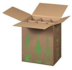 5x Flaschenversandkarton Weinkarton für 6 Weinflaschen (DHL-Zertifikat)