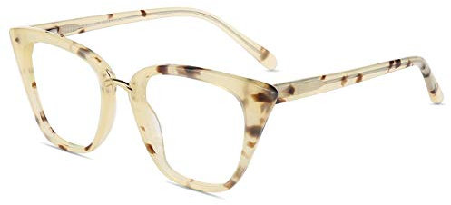 Firmoo Blaulichtbrille Damen ohne Sehstärke Mode Cateye Computuerbrille mit Blaulichtfilter Große Frame-Brille