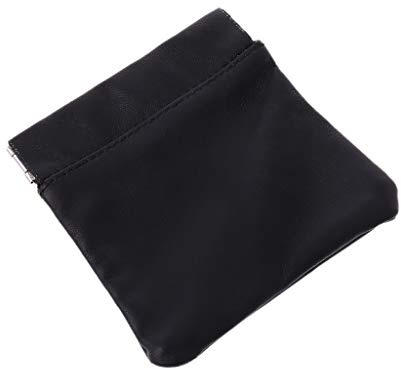 WOWOWO Hommes Dames en Cuir véritable Porte-Monnaie Snap Top Sac à Main Solide Fermeture à Ressort en métal Petit Sac de Changement