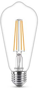 Philips LED Classic E27 Lampe, 40 W, klar, warmweiß, 2er Pack