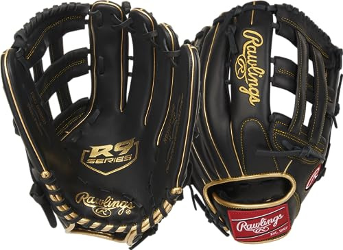 Rawlings R93029-6bg-0/3, Guanto da Baseball Ragazzi, 12,75 Pollici-PRO H Web-Nero/Oro, 12.75 inch