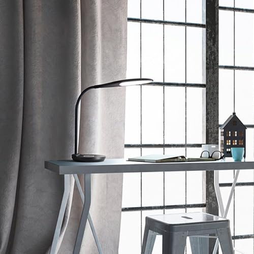 Ego 6722N - Lámpara de escritorio, cargador inalámbrico y USB, color negro