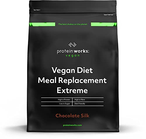Protein Works - Vegan Diet Meal Replacement Extreme | Plant Based Meal Replacement Shake | Added Vitamins | Aids Weight Loss | 8 Servings | Chocolate Silk | 500g