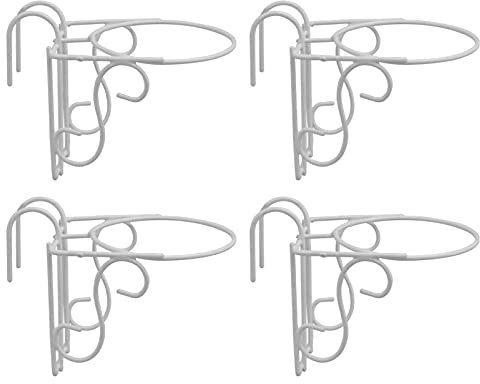 Happyyami 4stücke Hängender Blumentopf-rack-halter Aus Eisen Für Balkon Und Gartengeländer Platzsparendes Design Für Orchideen Und Andere Blumen