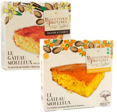 Biscuiterie de Provence | Torta Mandorle Arance Biologica | Torta Mandorle Vaniglia | Mandorle Tostate Torta | Torta Senza Glutine Senza Conservanti - 1 x 225 Gr + 1 x 240 Gr