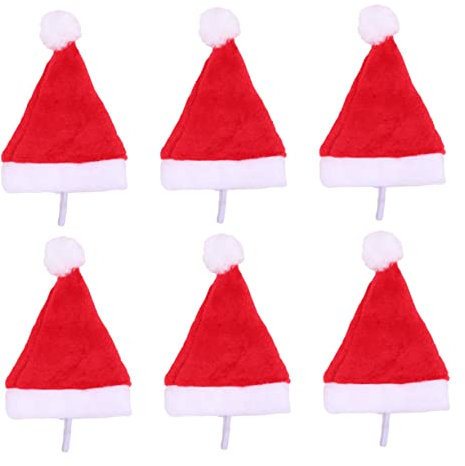 Mipcase Weihnachtsmütze Haustiere 6 Stück Flanellmütze Weiche Entzückende Dekorative Hundemütze für Hunde Katzen Partyzubehör Foto Requisite Weihnachtsfeier Maskenball