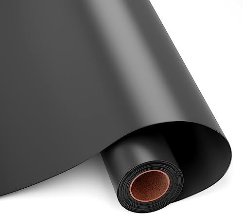 HKC Vinylfolie Plotter Permanentes Vinyl Schwarz Matt 30.5cm x 400cm | Plotterfolie vinyl Rolle Für Alle Schneidemaschinen Selbstklebend Vinyl für Party Dekoration, Aufkleber, DIY Tasse