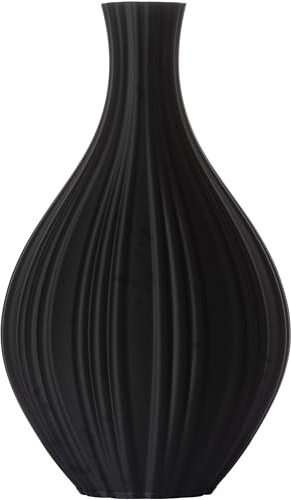 3D Vase Blumenvase Dekovase Alva M 23cm für Schnitt-/ Trockenblumen | nachhaltig | Pampasgras (Schwarz)