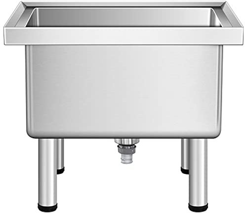 KAYZIU Edelstahl-Mopp-Waschbecken, bodenmontiertes Mop-Service-Waschbecken, gewerbliches, Robustes Laden-Waschbecken, Balkon-Waschbecken, Waschstation, Wäschewanne