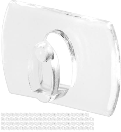 Kleine Klebehaken, 80 Pack, Transparent, 18 x 13 mm, Haken für Lichterkette, Dekoration, Kabel, Aufhänger Licht, selbstklebende Kabel Clips, Minihaken, Befestigungsclips klar, Wandhaken durchsichtig