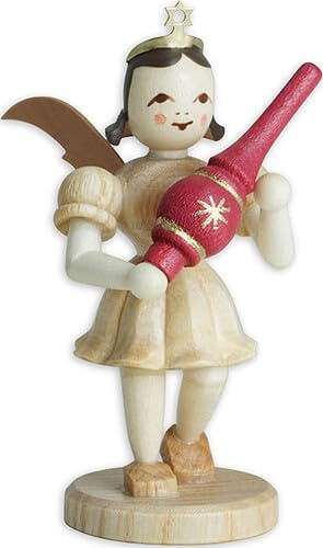 Blank Kurzrockengel mit Christbaumspitze, Natur - 6,6 cm