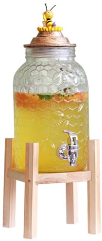 Glass Mason Jar Drink Dispenser with Leak Free Spigot 5L Capacity Ideal for Parties, Weddings, Catering, and Events