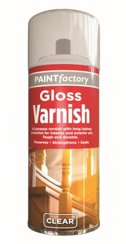 RAPIDE PF Gloss Varnish Spray Clear 250ml | Paint Factory Colour It Spray Paint | Tough and Durable Top Coat for Long Lasting Protection | Interior & Exterior Use (1)