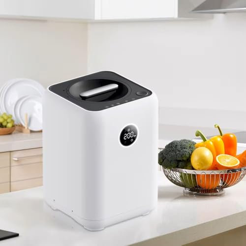 Quick.Simple.Easy SEQ - Máquina de compostaje de residuos de alimentos de cocina, triturador automático de basura de 3 L, pantalla digital, inodoro y rápida reducción de hasta un 90 %