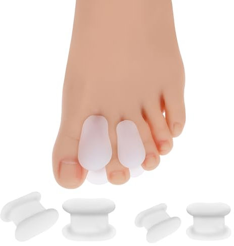 Gjinxi 12 Stück Zehentrenner 2 Größen Zehenspreizer Abstandshalter aus SEBS Zehenstrecker zur Begradigung Toe Separator Zehenglätter für Hammerzehen Korrektur Krumme Zehen Zehenschutz Männer Frauen