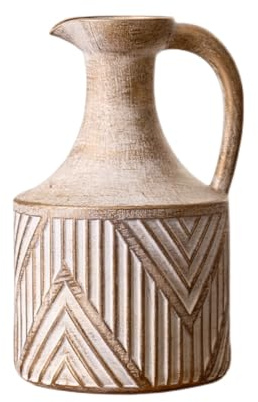 HGTYDV2 Vase pichet Vintage en céramique avec poignée, Vase en Terre Cuite à Fleurs Antiques, Vase décoratif Rustique en poterie pour la Maison, la Cuisine, la cheminée
