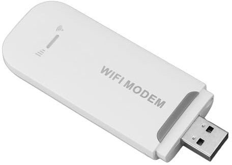 4G USB Mobiler WLAN Router, Tragbares Reise WLAN mit WPA WPA2 Verschlüsselung, Mobiler MiFi Hotspot für Autonutzer, Geschäftsreisende, Unterstützt 10 Geräteverbindungen (White)