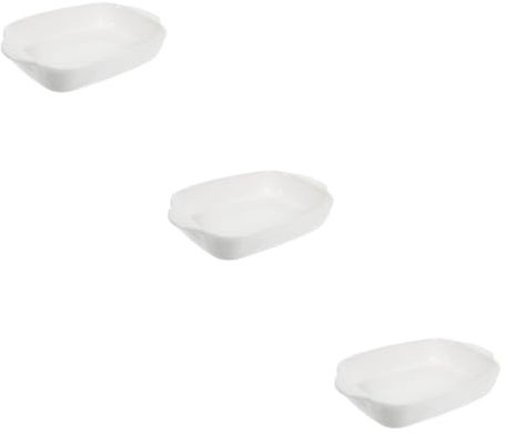 Amosfun 3 Grandi Teglie Da Forno in Ceramica Con Doppi Manici Facili Da Spostare Impilabili Resistenti Ai Graffi Per Pollo Pane Pizza